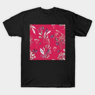 Color of the Year Viva Magenta Vintage Florals T-Shirt